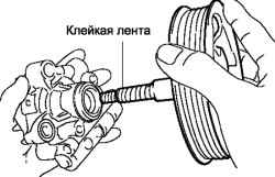 Установка вала со шкивом