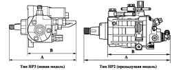 Нагнетающие насосы настоящей и предидущей моделей